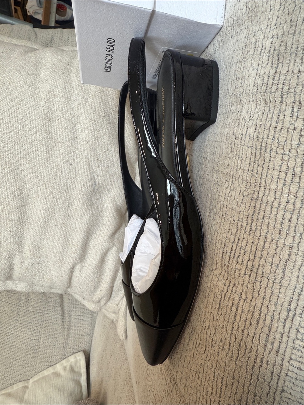 NWB Veronica Beard Black Cecile half d’Orsay Slingback - Picture 2 of 7